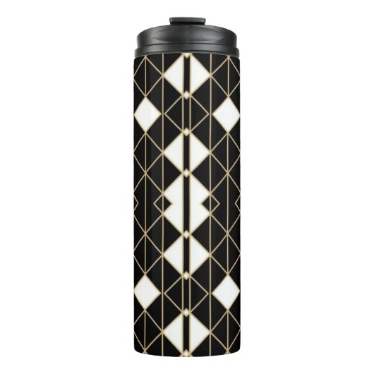 Art Deco Black and Gold Geometric luxury Thermosbeker (Voorkant)