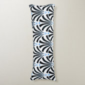  Art Deco Black & Blue Palmettos uit de jaren '20 Lichaamskussen (Voorkant Verticaal)