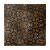 Art Deco Black Copper Fan Shell Graphic Tegeltje (Voorkant)
