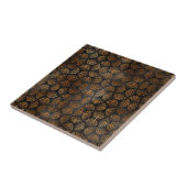 Art Deco Black Copper Fan Shell Graphic Tegeltje (Zijkant)