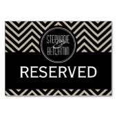 Art Deco Black en Beige Chevron Pattern Kaart (Achterkant)