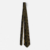 Art Deco Black en Gold Abstract Geometric Pattern Stropdas (Achterkant)