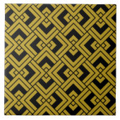 Art Deco Black en Gold Abstract geometrisch Tegeltje (Voorkant)