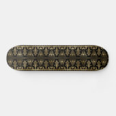 Art Deco Black en Gold Foil Pattern Skateboard (Horizontaal)