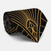  Art Deco Black en Gold Stropdas (Opgerold)