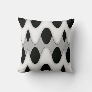 Art Deco Black en White Gleam Wave Sierkussennen Kussen