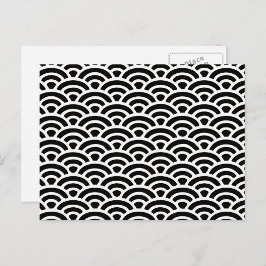Art Deco Black en White Pattern Briefkaart (Voorkant / Achterkant)