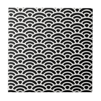 Art Deco Black en White Pattern Tegeltje