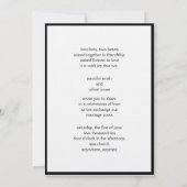 Art Deco Black en White Stripe Wedding Invitation Kaart (Achterkant)