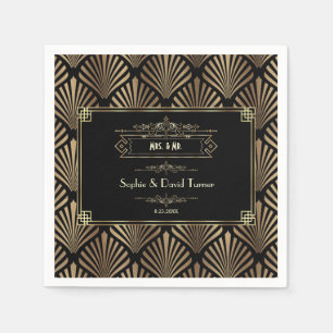 Art Deco Black Gatsby Wedding 1920 Servet