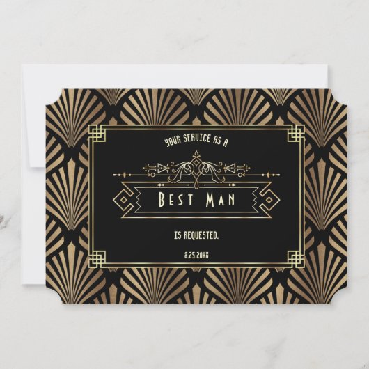 Art Deco Black Gatsby zal mijn beste man zijn Kaart (Voorkant)
