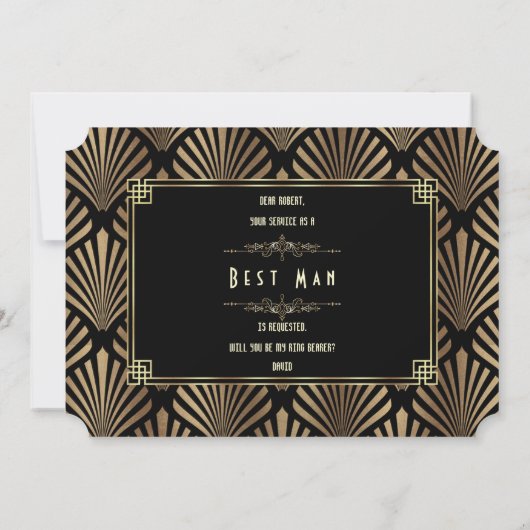 Art Deco Black Gatsby zal mijn beste man zijn Kaart (Achterkant)