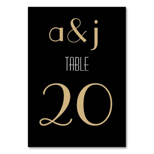 Art déco Black Gold | Cartes Numéro de tableau (Par défaut)