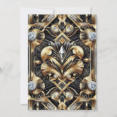 Art Deco Black & Gold Diamond Wedding Invitations (Dos)