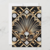 Art Deco Black & Gold Diamond Wedding Invitations (Dos)