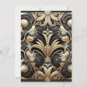Art Deco Black & Gold Diamond Wedding Invitations (Dos)