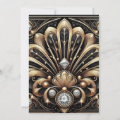 Art Deco Black & Gold Diamond Wedding Invitations  (Dos)