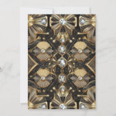 Art Deco Black & Gold Diamond Wedding Invitations (Dos)