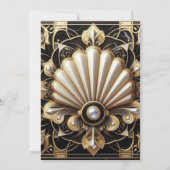 Art Deco Black & Gold Diamond Wedding Invitations (Dos)