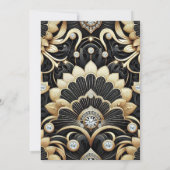 Art Deco Black & Gold Diamond Wedding Invitations (Dos)