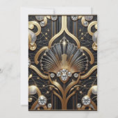 Art Deco Black & Gold Diamond Wedding Invitations (Dos)