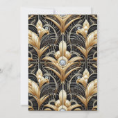 Art Deco Black & Gold Diamond Wedding Invitations (Dos)