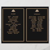 Art Deco Black Gold Great Gatsby Wedding Programs (Achterkant)