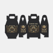Art-Deco Black & Gold Party Favors Personalized Bedankdoosjes (Uitgevouwen)