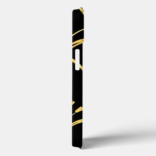 Art Deco Black Gold Pattern iPhone Case (Achterkant / Rechts)