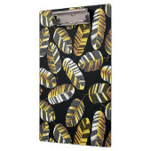 Art Deco Black Golden Feather Leaf Klembord (Links)