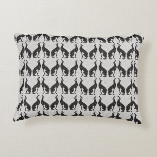 Art Deco Black Greyhound Design Accent Kussen