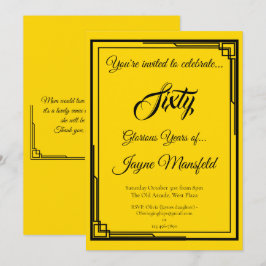 Art Deco Black op uitnodiging voor een gouden verj