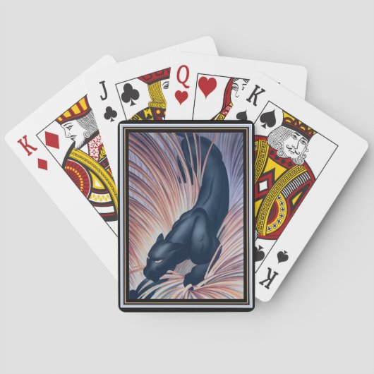 Art Deco Black Panther Pokerkaarten (Achterkant)