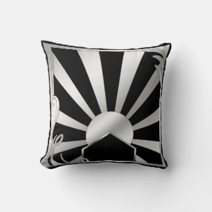 Art Deco Black & Silver Design Sierkussen