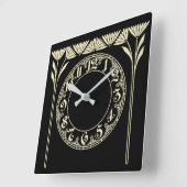Art Deco Black Vierkante Klok (Hoek)