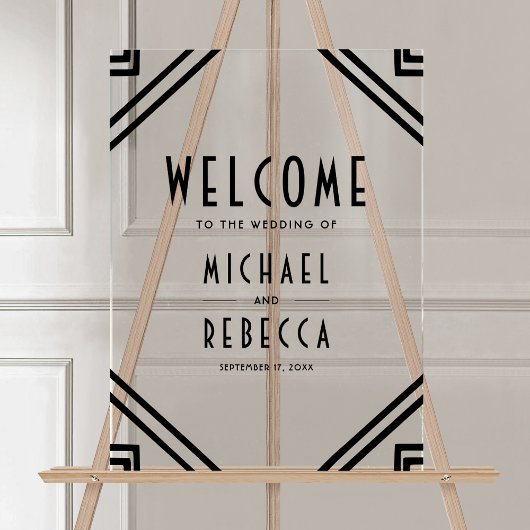 Art Deco Black Wedding Welcome