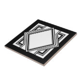 Art Deco Black White Chic Geometric Square 05 Tegeltje (Zijkant)
