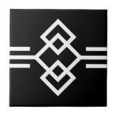 Art Deco Black White Simple Geometric Border 03 Tegeltje (Voorkant)