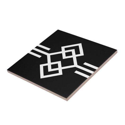 Art Deco Black White Simple Geometric Border 03 Tegeltje (Zijkant)