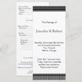 Art Déco Black White Stripe Wedding Programme (Devant / Derrière)