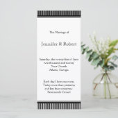 Art Déco Black White Stripe Wedding Programme (Debout devant)