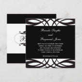 Art Deco Black White Wedding Invitations Kaart (Voorkant / Achterkant)
