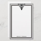 Art Deco Black Wht Lijst #1 Aangepast Briefpapier (Voorkant / Achterkant)