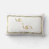 Art Déco Blanc Lumbar Mariage Coussins (Verso)