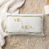 Art Déco Blanc Lumbar Mariage Coussins (Couverture)