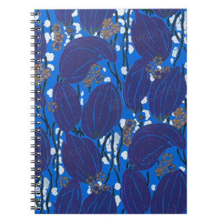  art deco blauw abstract naadloos patroon notitieboek