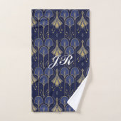 Art Deco blauw en goud Bad Handdoek (Handdoek)