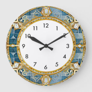 Art Deco Blauw Grote Klok