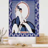 art deco (blauw) poster (Keuken)