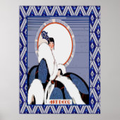 art deco (blauw) poster (Voorkant)